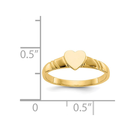 Gold Polished Children's Signet Rings