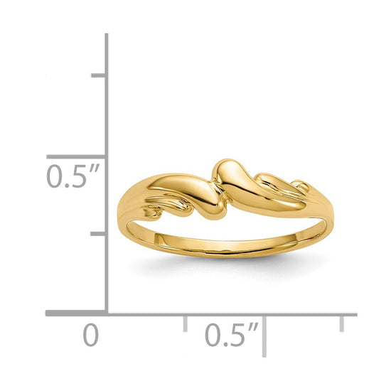 Gold Polished Wave Rings