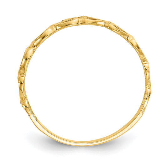14k Polished Hearts Ring