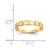 14k Polished Hearts Ring