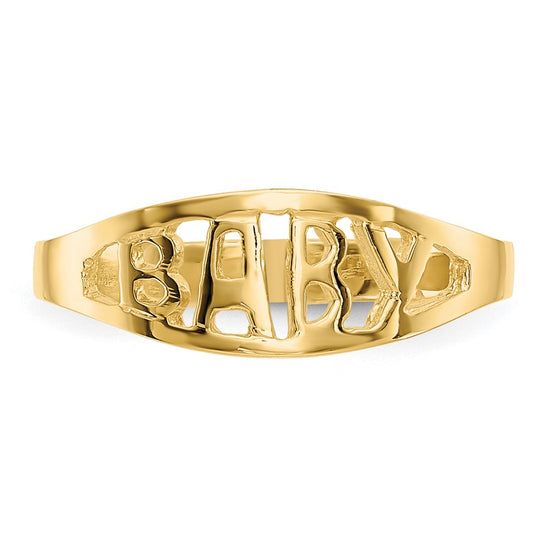 14k Polished BABY Oval Size 1.5 Baby / Childs Ring