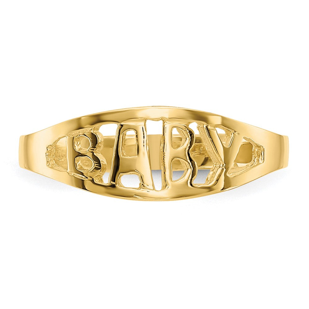 14k Polished BABY Oval Size 1.5 Baby / Childs Ring