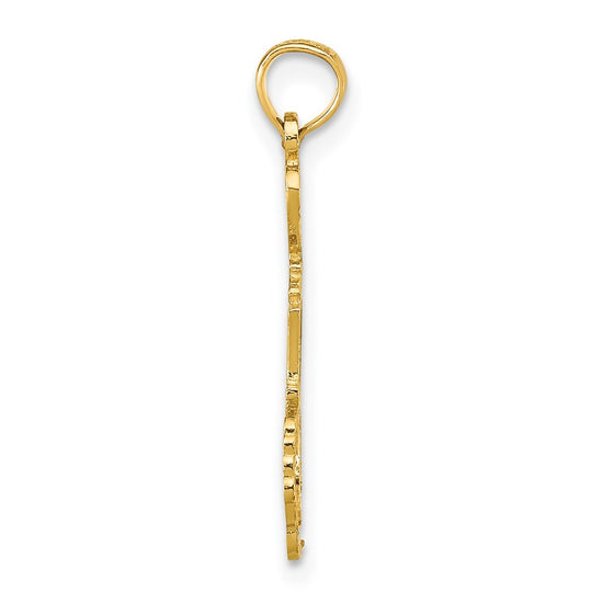 14k Solid I HEART MI Michigan State Pendant