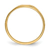 14k Polished and Ridged 3.5x2.25mm Closed Back Size 2 Baby Rectangular Signet Ring