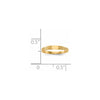 14k Polished and Ridged 3.5x2.25mm Closed Back Size 2 Baby Rectangular Signet Ring