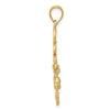 14k Polished Diamond-cut Chandelier Pendant