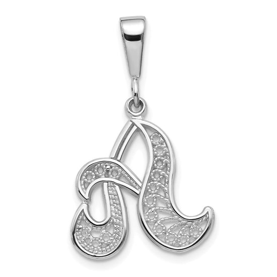 Polished Script Filigree Initial Pendants