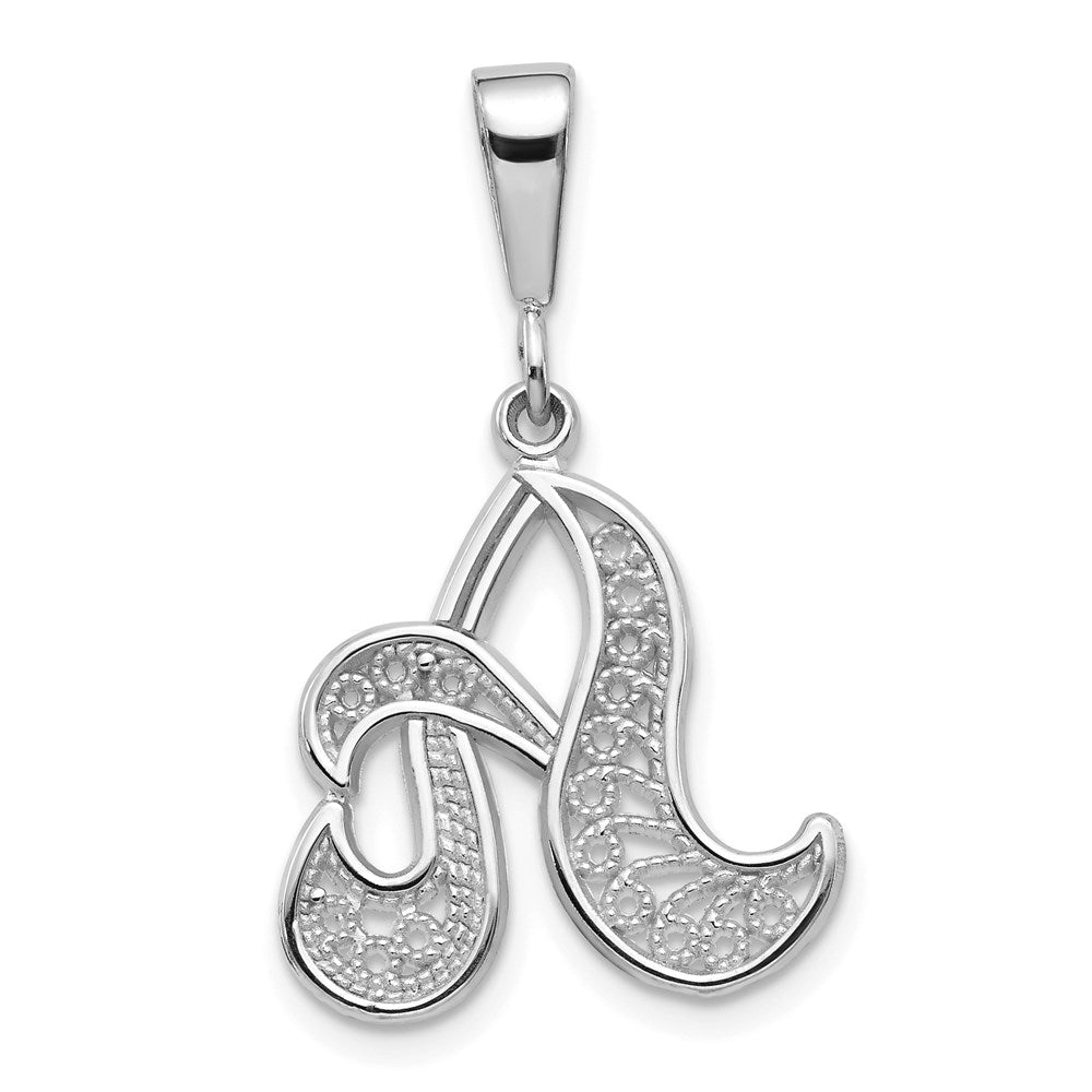 Polished Script Filigree Initial Pendants