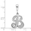 10k White Gold Large Filigree Script Initial B Pendant