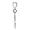 14KW White Gold Solid Polished Script Filigree Letter C Initial Pendant