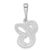 10k White Gold Large Filigree Script Initial C Pendant