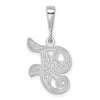 10k White Gold Large Filigree Script Initial F Pendant