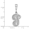 10k White Gold Large Filigree Script Initial G Pendant
