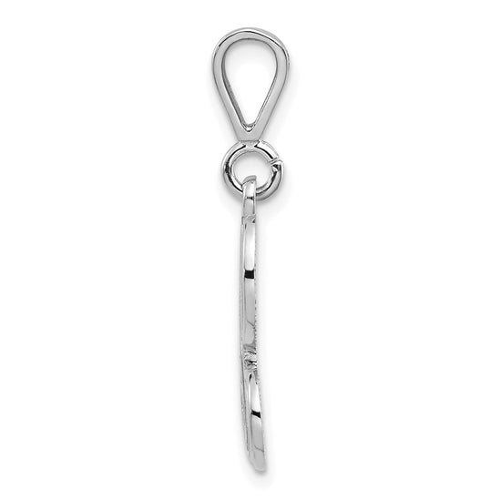 10k White Gold Large Filigree Script Initial H Pendant