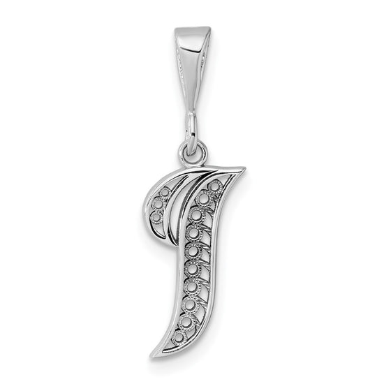 Polished Script Filigree Initial Pendants