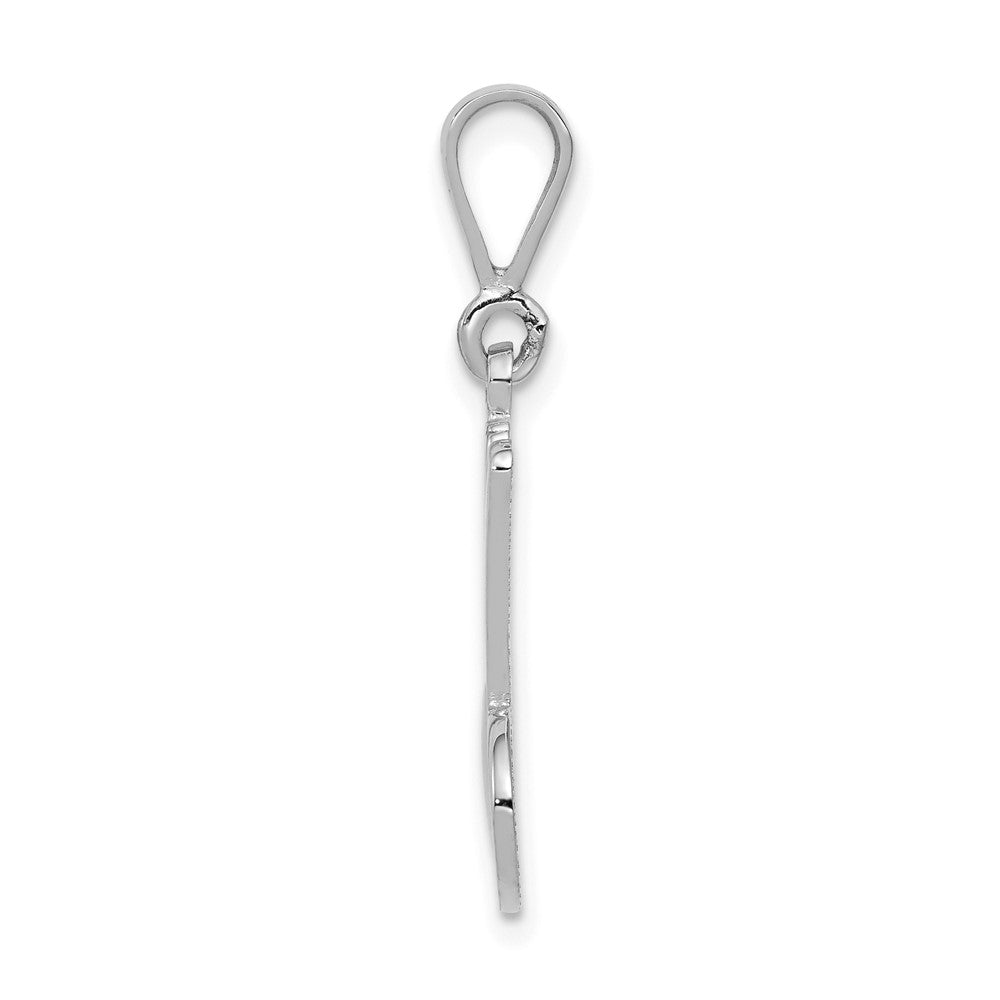 10k White Gold Large Filigree Script Initial M Pendant