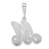 10k White Gold Large Filigree Script Initial M Pendant
