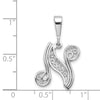 10k White Gold Large Filigree Script Initial N Pendant