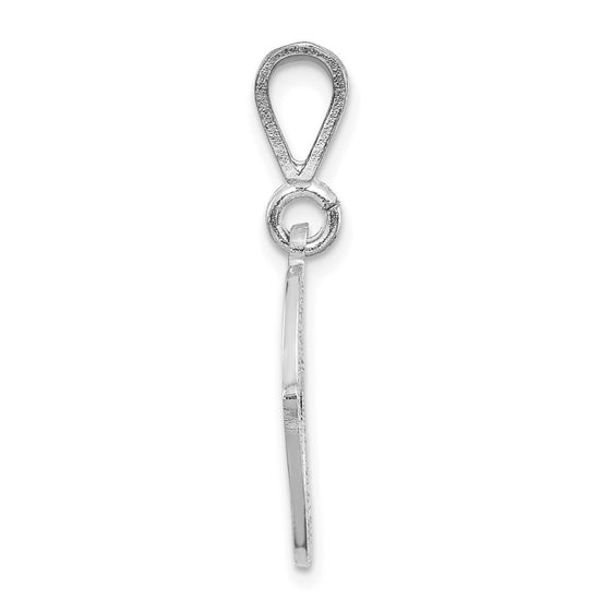 10k White Gold Large Filigree Script Initial O Pendant