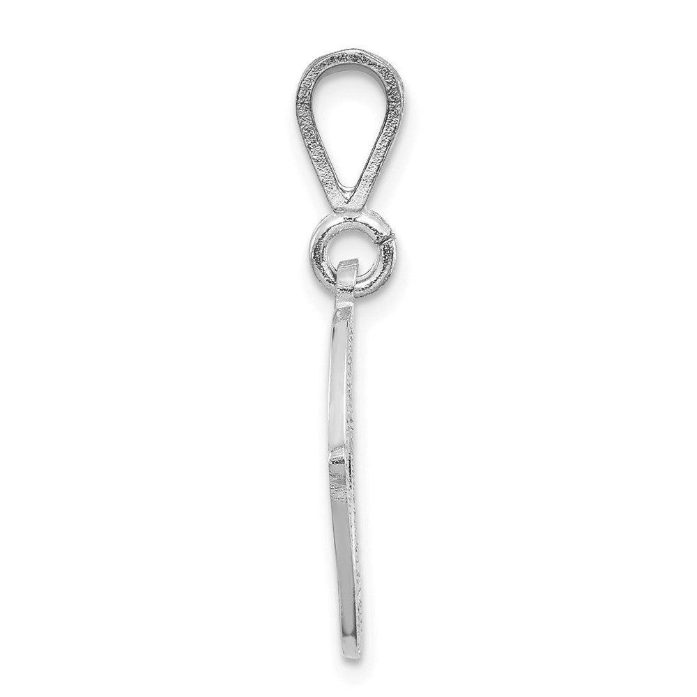 10k White Gold Large Filigree Script Initial O Pendant