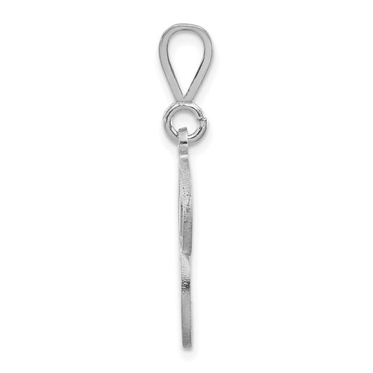 10k White Gold Large Filigree Script Initial P Pendant