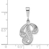 10k White Gold Large Filigree Script Initial P Pendant
