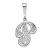 10k White Gold Large Filigree Script Initial P Pendant