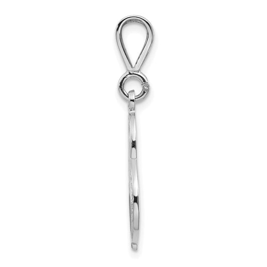 10k White Gold Large Filigree Script Initial S Pendant