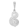 10k White Gold Large Filigree Script Initial S Pendant