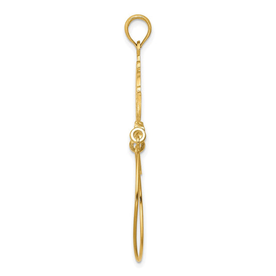 14k Polished Ribbon Charm Holder Pendant