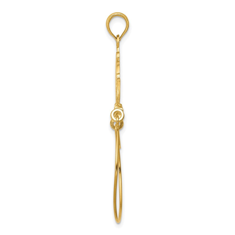 14k Polished Ribbon Charm Holder Pendant