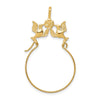 14k Polished Doves and Bow Charm Holder Pendant