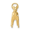 14k Solid Polished 3-D German Shepherd Dog Charm