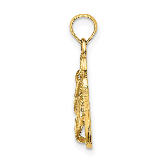 14k 3-D Solid Polished HAWAII Flip-Flops Charm