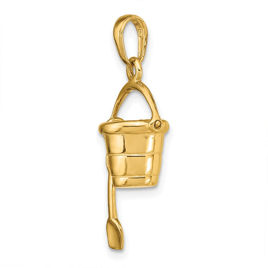 Gold Polished Pail & Shovel Pendants