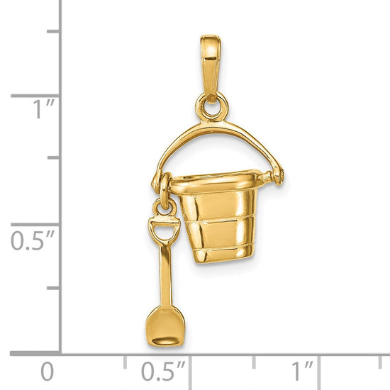 Gold Polished Pail & Shovel Pendants