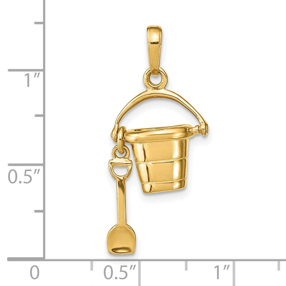 Gold Polished Pail & Shovel Pendants