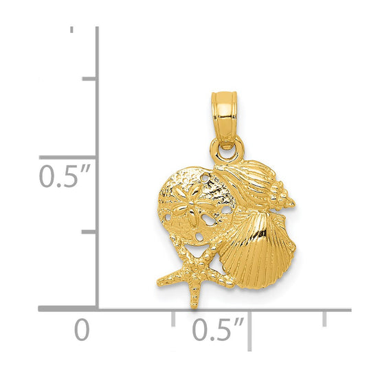 Gold Polished Sea Shell Pendants