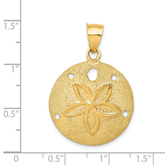 Gold Polished Sand Dollar Pendants
