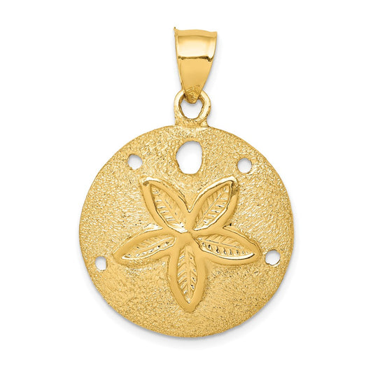 Gold Polished Sand Dollar Pendants