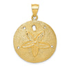 Gold Polished Sand Dollar Pendants