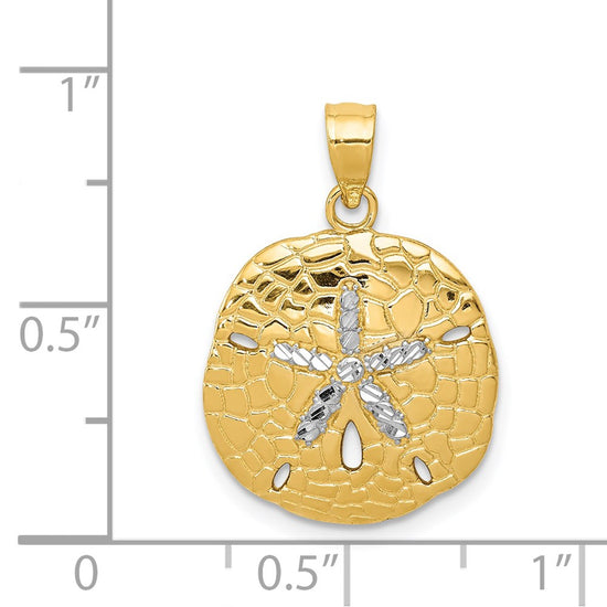Gold Polished Sand Dollar Pendants