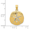Gold Polished Sand Dollar Pendants