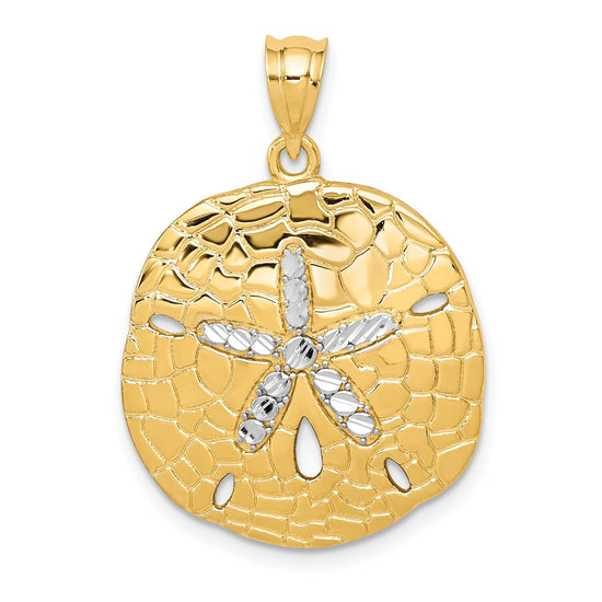 Gold Polished Sand Dollar Pendants