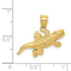 14k Solid Polished Open-Backed Crocodile Pendant