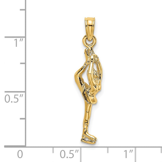 Gold Polished Ice Skating Pendants