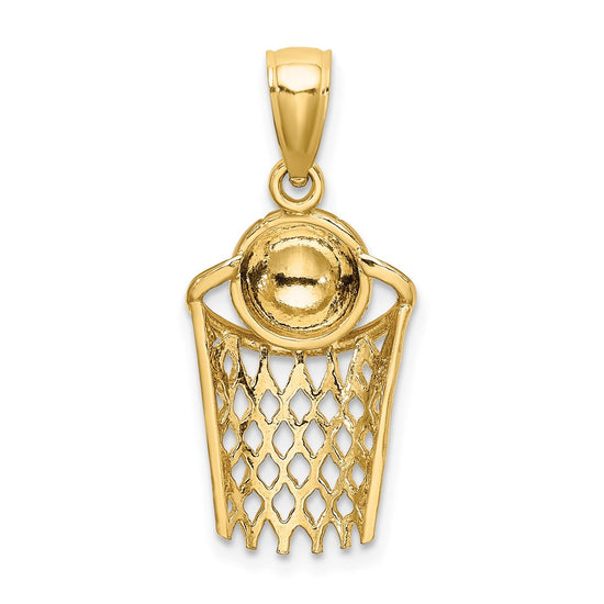 Gold Polished Basketball Pendants