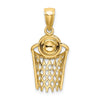 14K Polished Basketball and Net Charm
