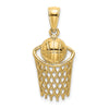 14K Polished Basketball and Net Charm