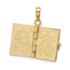 14K 3-D THE TEN COMMANDMENTS Book with Moveable Pages Pendant